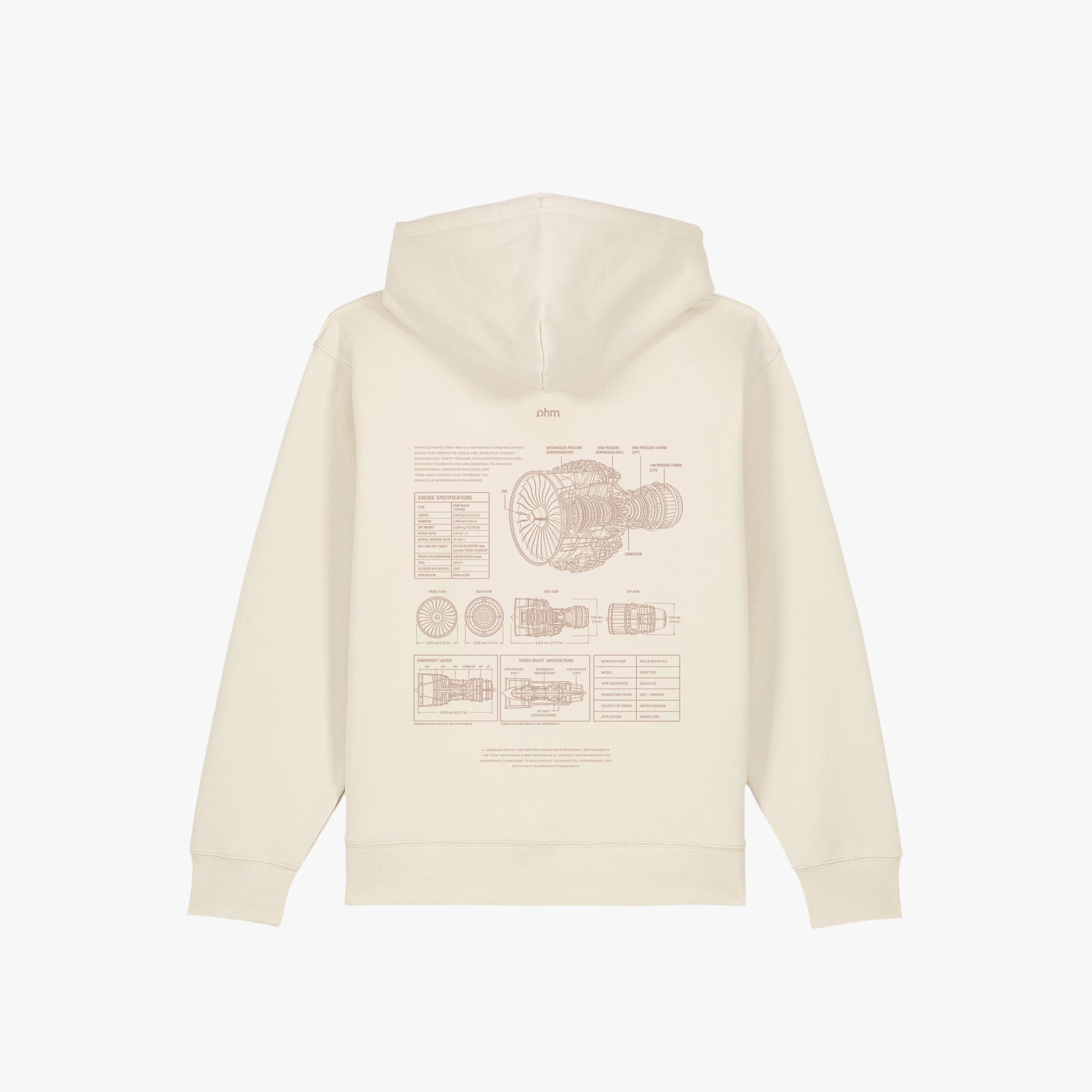 Iconic Zip Hoodie Raw Ivory