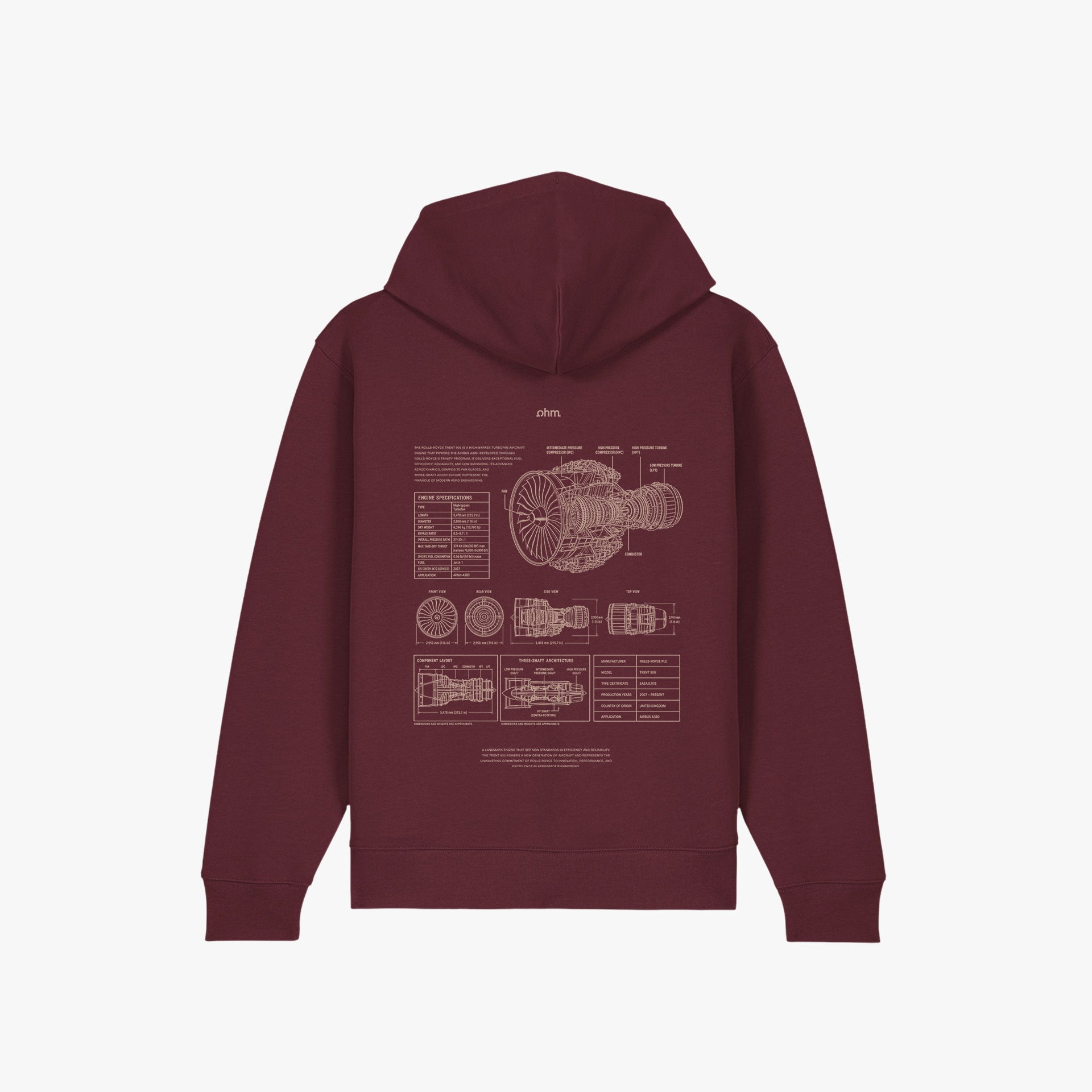 Iconic Zip Hoodie Velvet Wine
