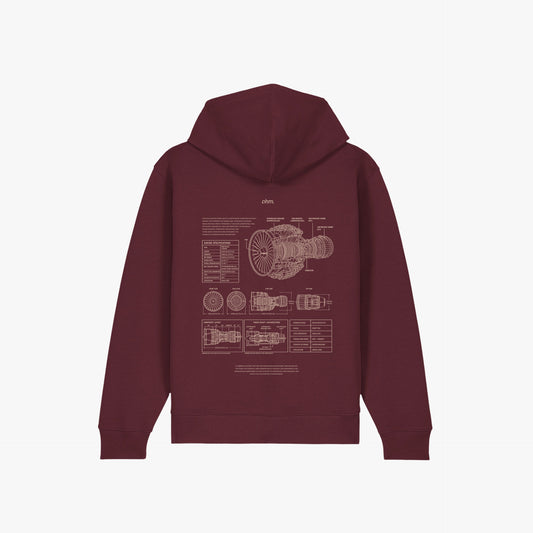 Iconic Zip Hoodie Velvet Wine